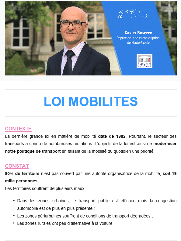Newsletter VII : Loi mobilités